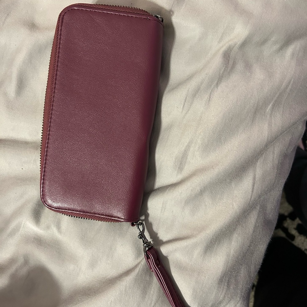 Burgundy Zip-Around Wallet